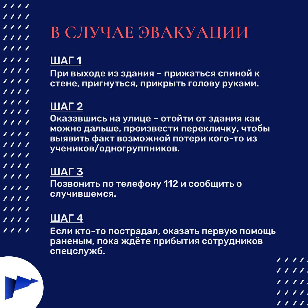 Информативные карточки порядка действий при ЧС в условиях образовательной  среды